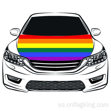 100 * 150 cm La bandera de la Copa del Mundo Bandera del arco iris Bandera del capó del coche Tela de alta elasticidad